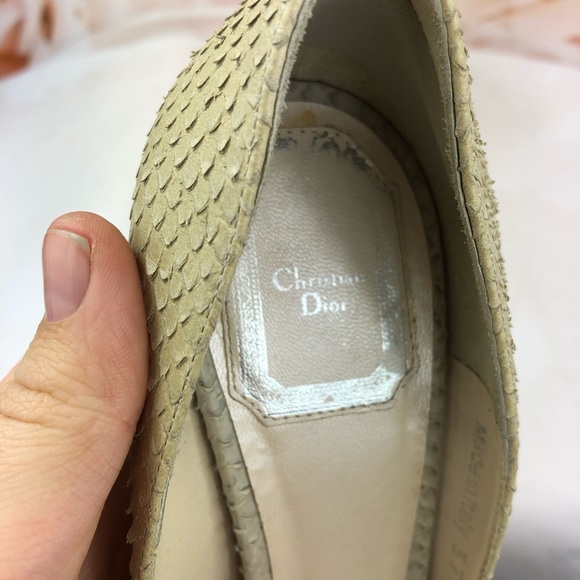 Christian Dior beige heels snakeskin leather 7 - Picture 4 of 8